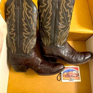 Justin Lizard Skin Cowboy Boots Size Men’s 9 D